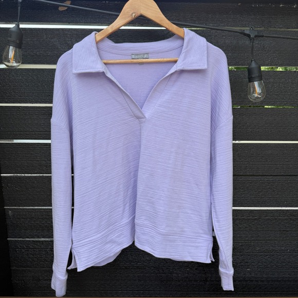 T by Talbots Tops - T by Talbots Womens Large Active Top Lavender Purple UPF 50 Collared Pullover